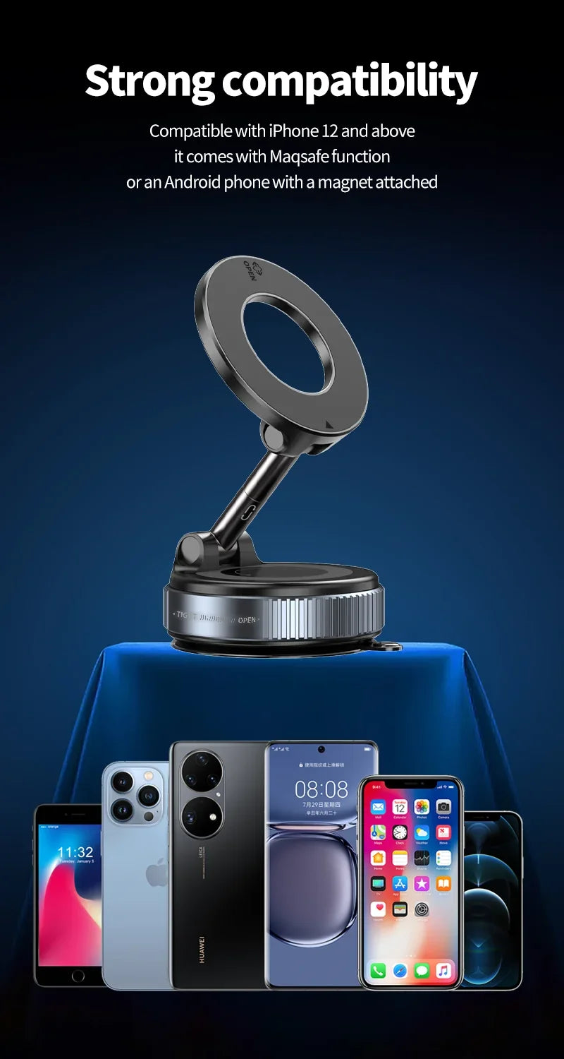 Xiaomi® 360° Magnetic Car Phone Holder – Strong Suction Cup & Adjustable Bracket