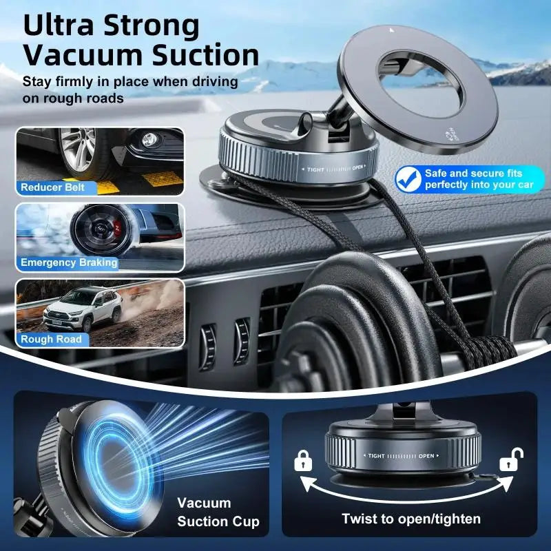 Xiaomi® 360° Magnetic Car Phone Holder – Strong Suction Cup & Adjustable Bracket
